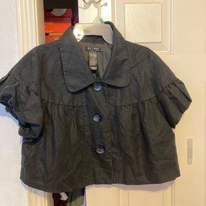 Black blouse with slightly puffy sleeves